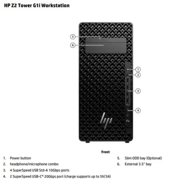 Hp z2 tower g1i wolf pro security edition intel core ultra 9 285k 32 gb ddr5-sdram 1 tb ssd nvidia rtx pro 2000 blackwell windows 11 pro stazione di lavoro ai workstation, ai pc nero - D46HJET#ABZ