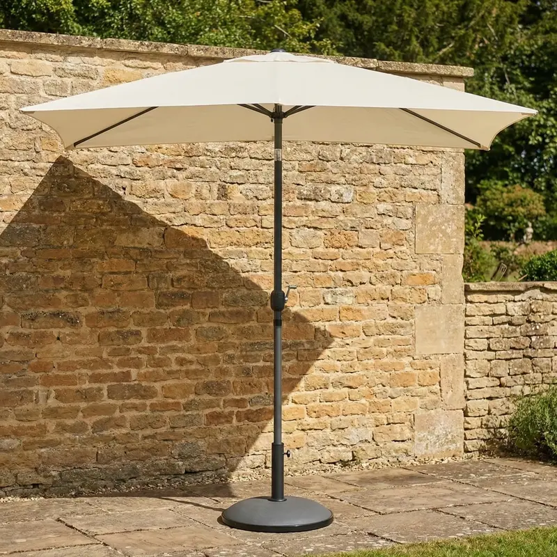 Ombrellone rettangolare da giardino Auro (300x200 cm), acciaio e poliestere, palo diam. 38 mm, apertura antivento con manovella, senza base