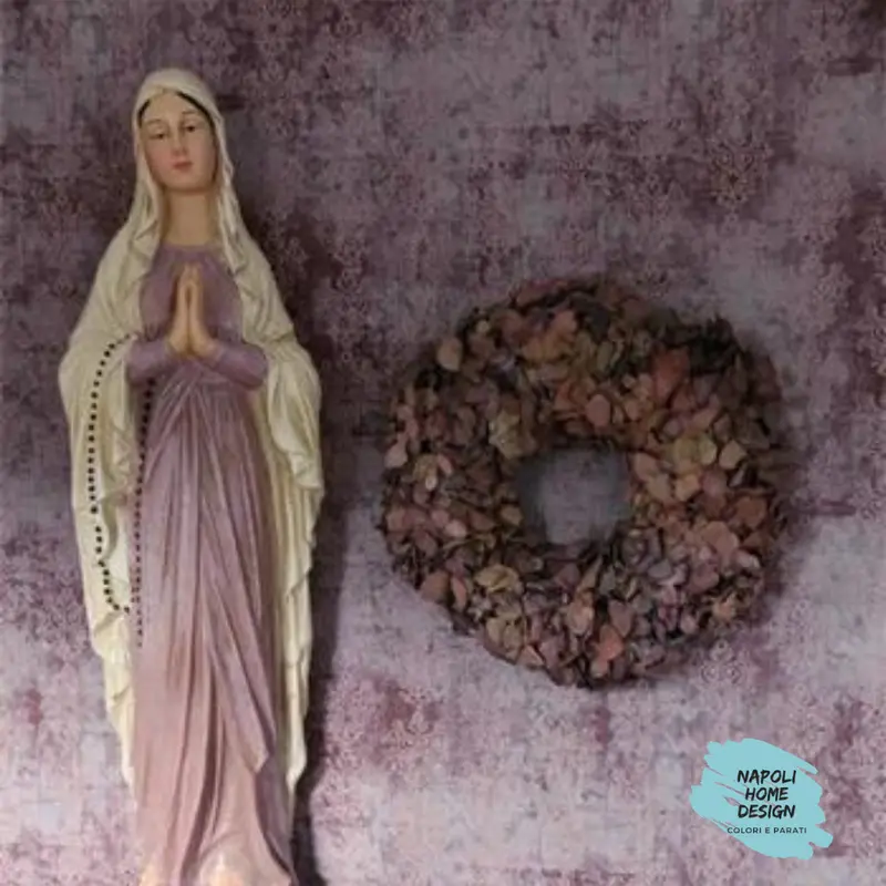 Parati Vintage - Damascata Viola Rosa mis. 70 cm x 53 cm