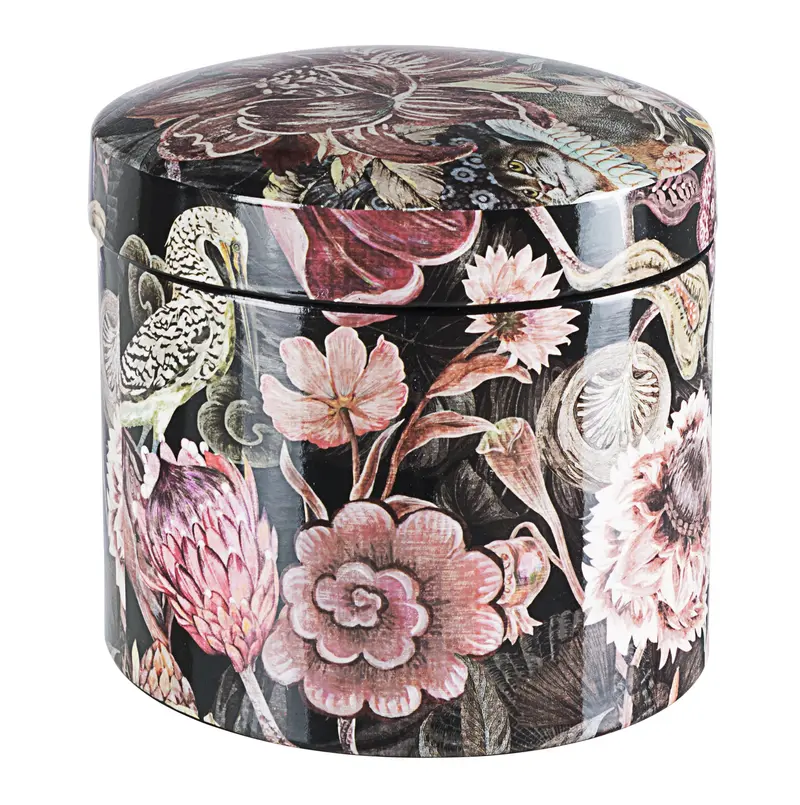 Scatola Fiore Rosa Porc. C- Cop.  2pz. Esotico