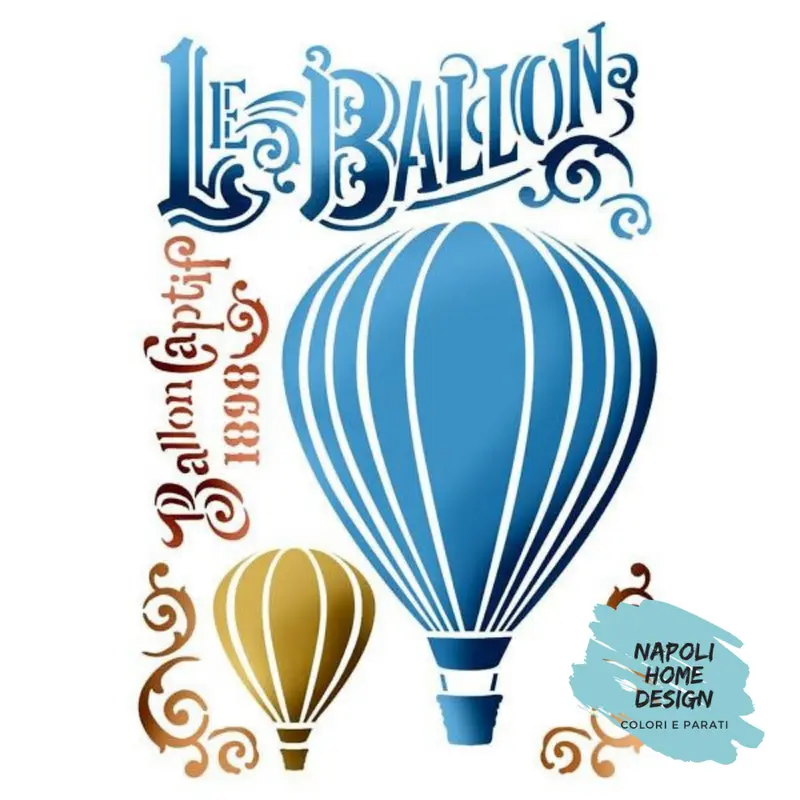 Stencil Le Ballon cm 21 x 29.7 by Stamperia. OUTLET